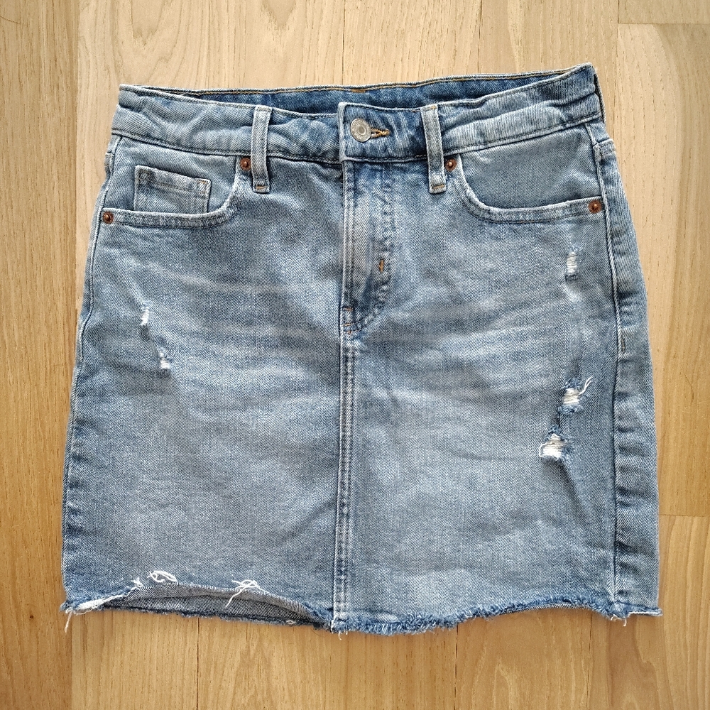 Old Navy Women's Denim Skirt Blueโ High Rise Stretch Size 2